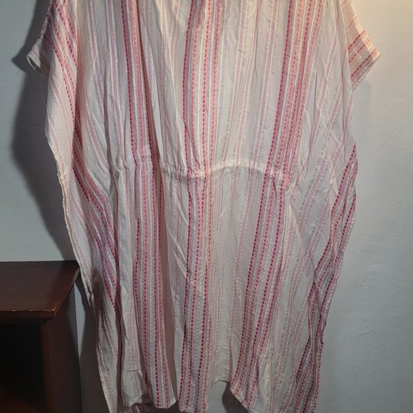 Raviya ✨ Pink & White Striped ✨ Bathing Suit Coverup ✨ Adjustable Waist Tie ✨ - Picture 9 of 11